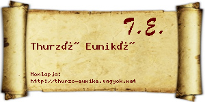 Thurzó Euniké névjegykártya
